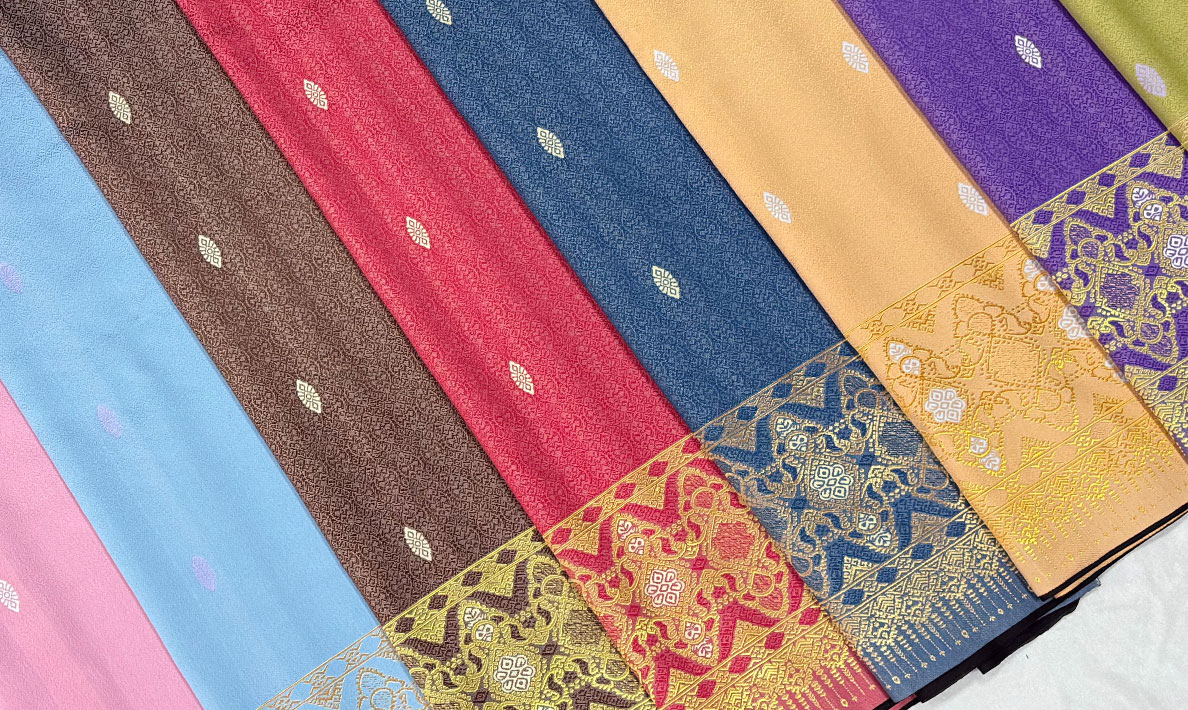 Kaakkois-Aasian kansallinen perinteinen Sarong-kangas
