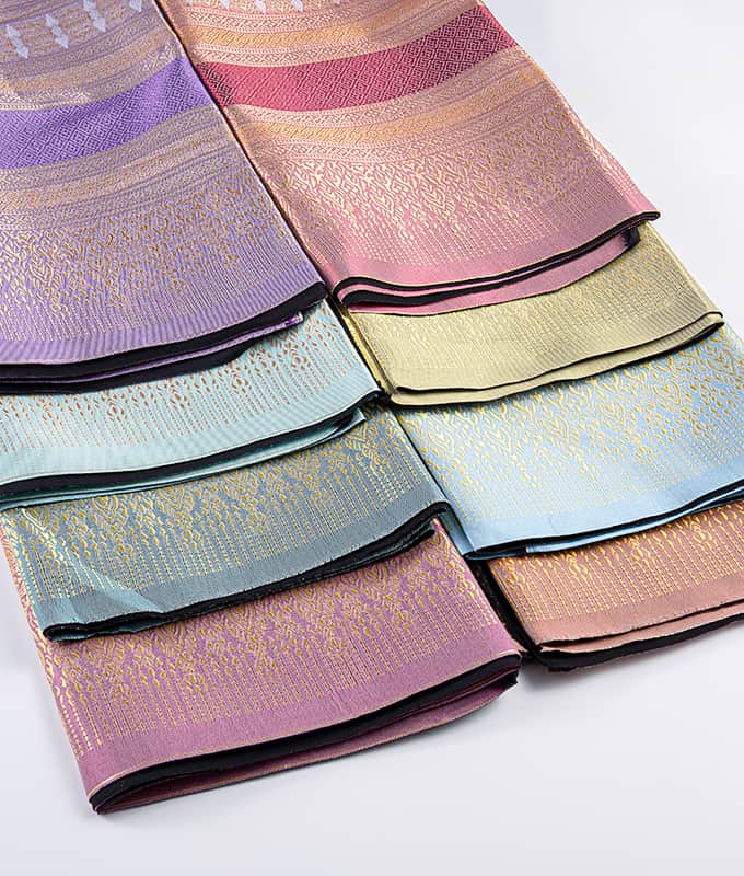 Suosittu perinteinen thaimaalainen Sarong-kangas Kaikki polyesteri jacquard-kangas